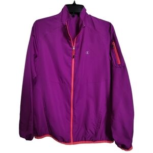 Champion Women's Windbreaker Trainer Warmup Jacket Purple Pink Fuschia Medium